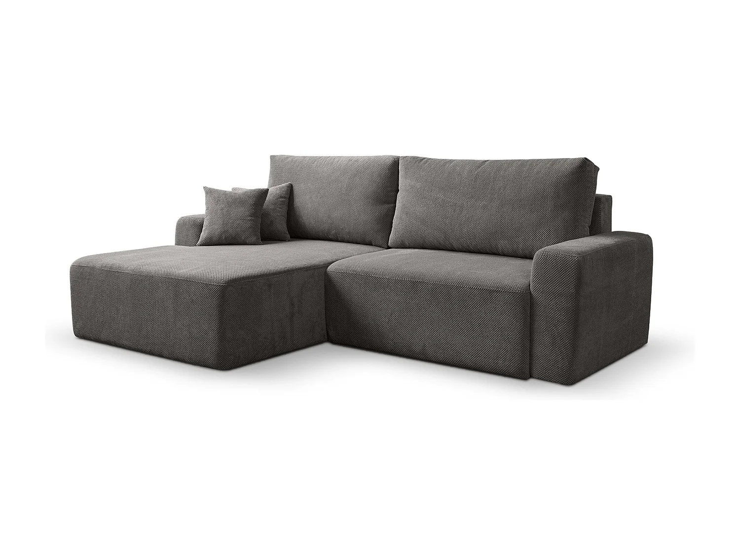 Canapé d'Angle gauche avec fonction de couchage Soho coffre en gris du fabricant -VINOTTI