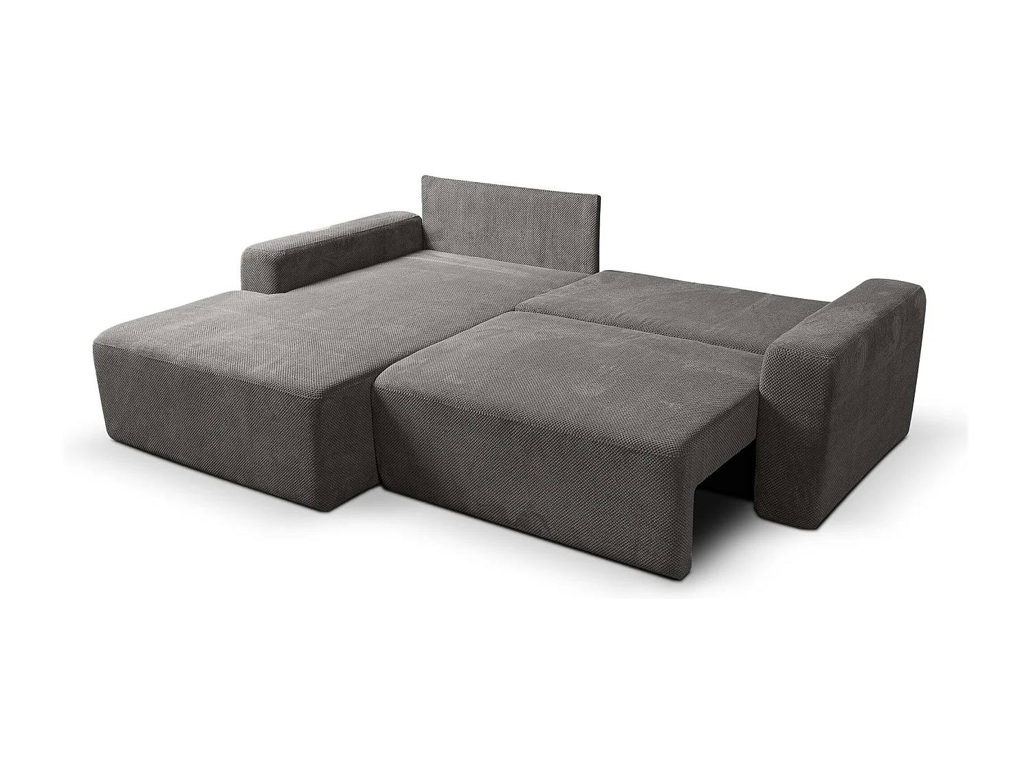 Canapé d'Angle gauche avec fonction de couchage Soho coffre en gris du fabricant -VINOTTI