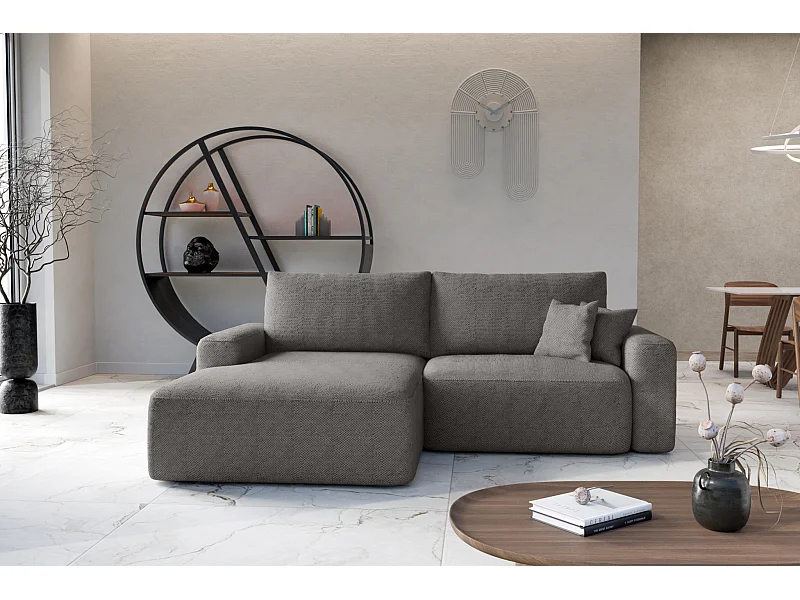 Divano letto angolare sinistro con vano contenitore Soho in grigio del produttore - VINOTTI