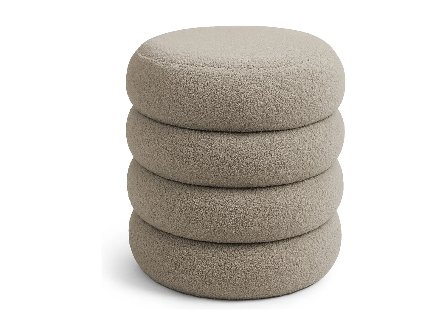 Pouf contenitore cilindrico in tessuto teddy 42 cm SNUGGO Moka