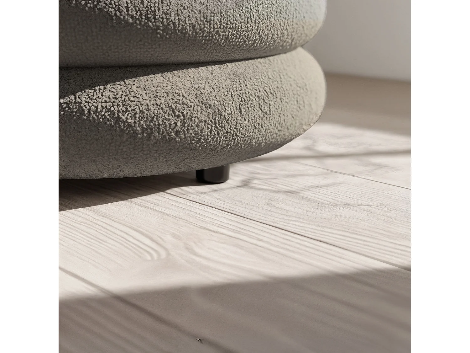 Pouf contenitore cilindrico in tessuto teddy 42 cm SNUGGO Moka