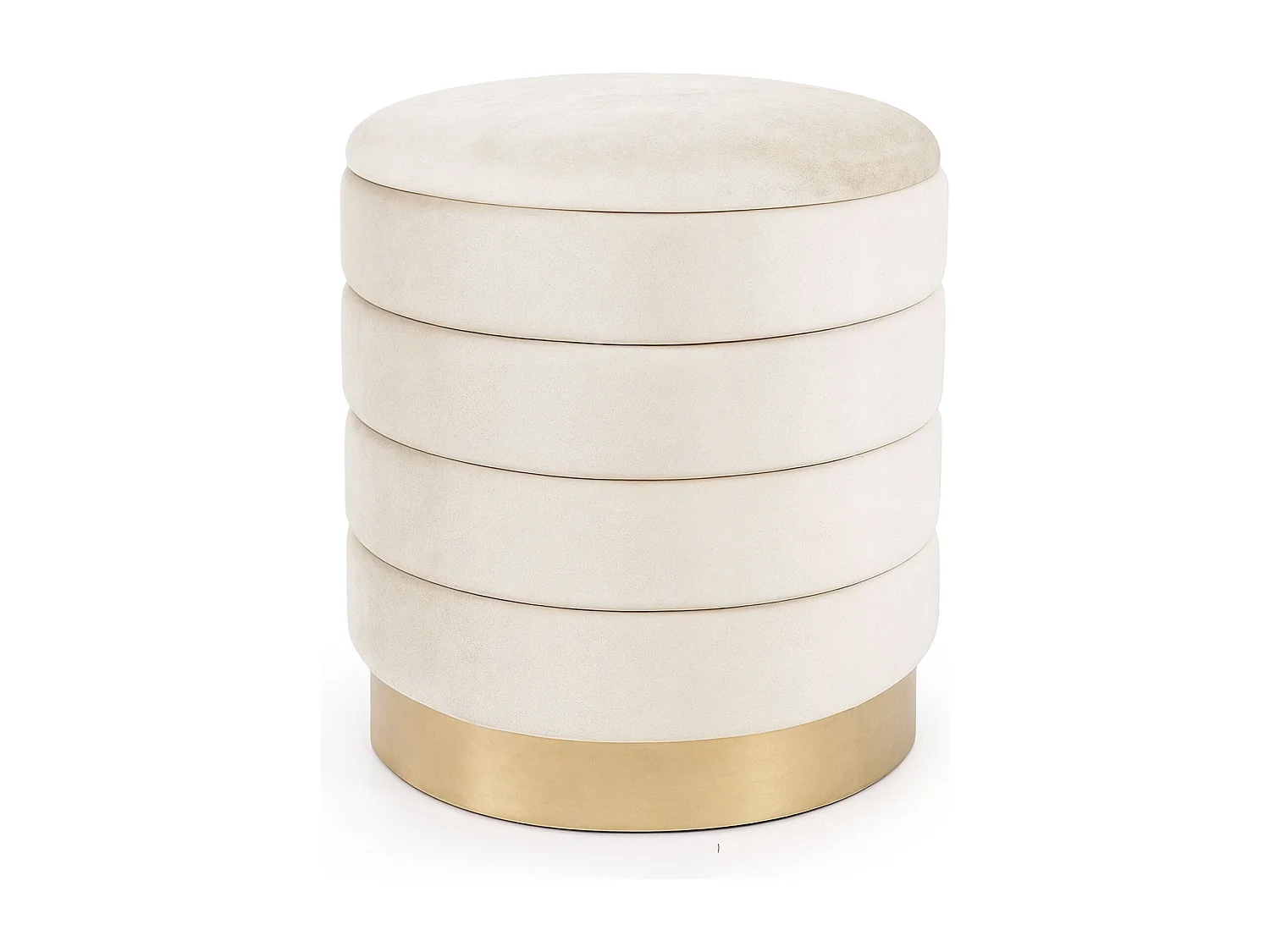 Pouf contenitore cilindrico in velluto 40 cm LUNA Crema