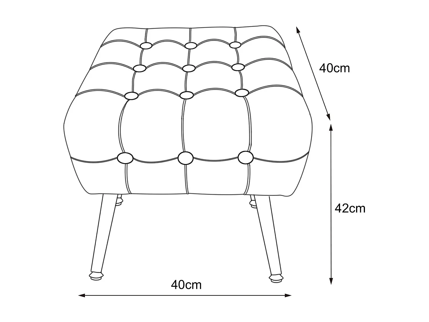 Tabouret rembourré en velours 40 cm QUADRA Beige