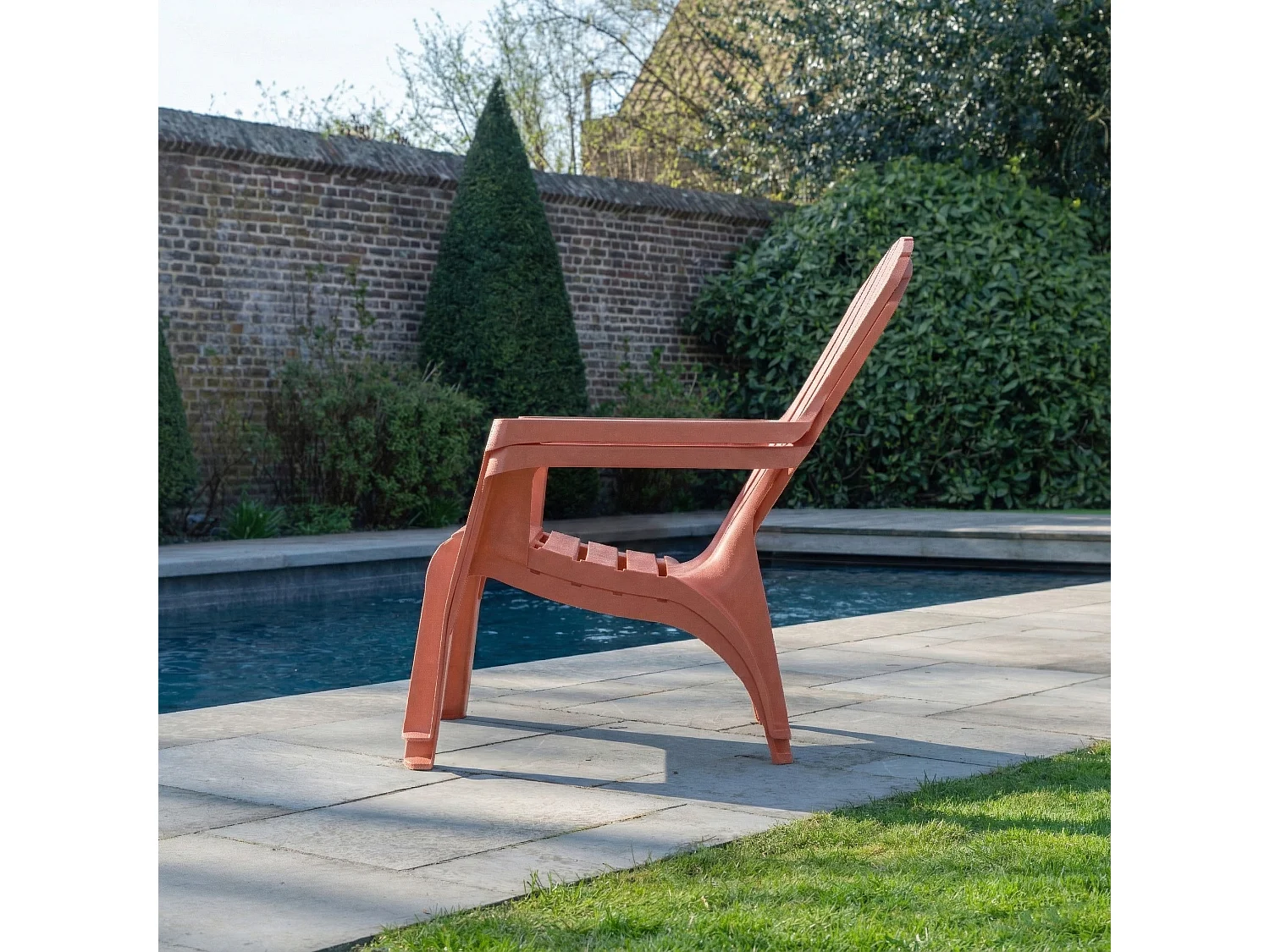 Fauteuil Adirondack de Jardin en Résine Empilable Terracotta