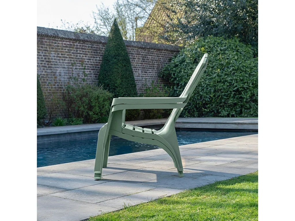 Fauteuil Adirondack de Jardin en Résine Empilable Vert