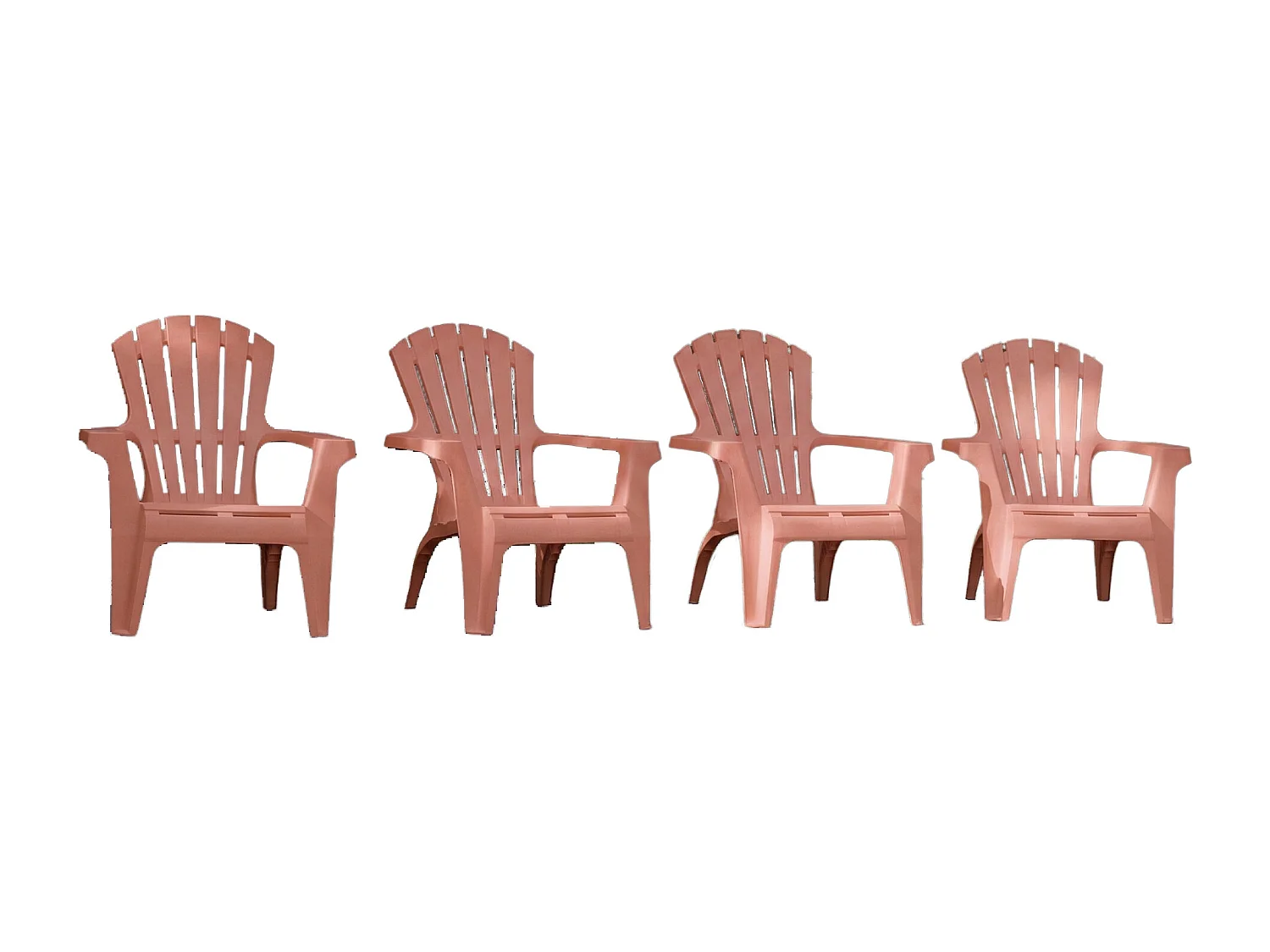 Lot de 4 Fauteuils adirondack Terracotta