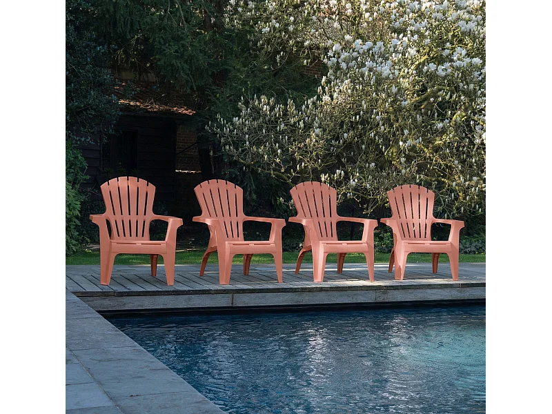 Lot de 4 Fauteuils adirondack Terracotta