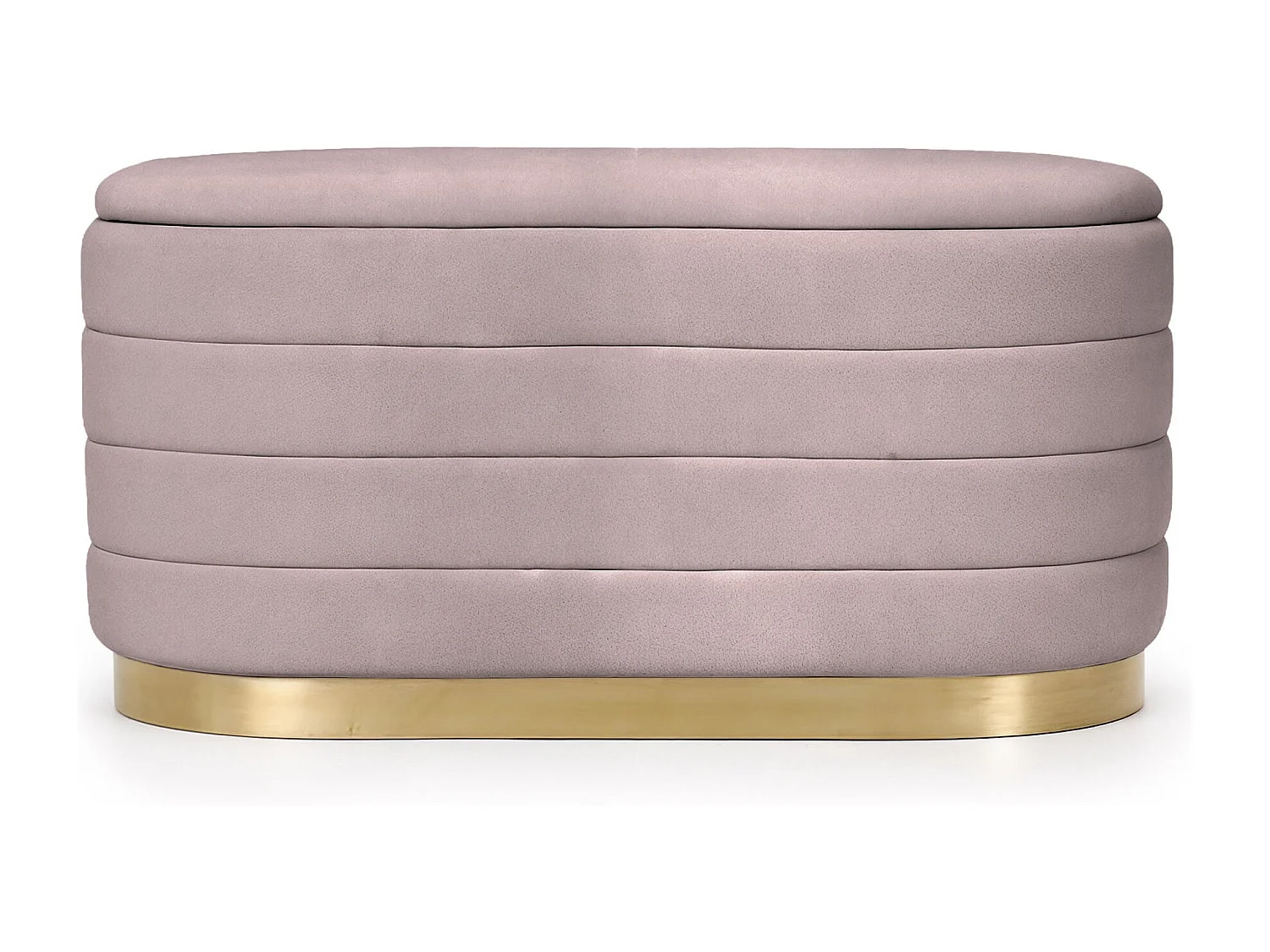 Banc en velours avec rangement 80 cm BELLA Rose Poudré