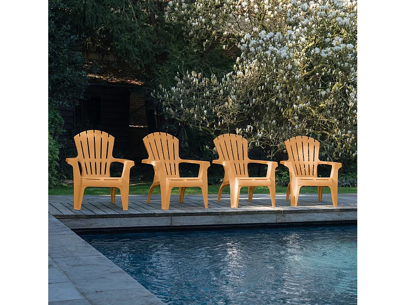 Lot de 4 Fauteuils adirondack Ocre
