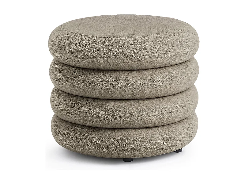 Pouf contenedor cilíndrico en tejido teddy 55 cm MOLLIS Moka