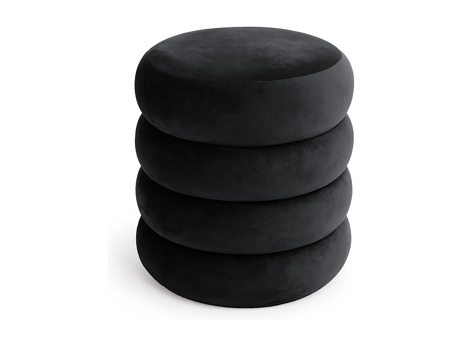 Tabouret en velours avec rangement 42 cm SNUGGO Noir