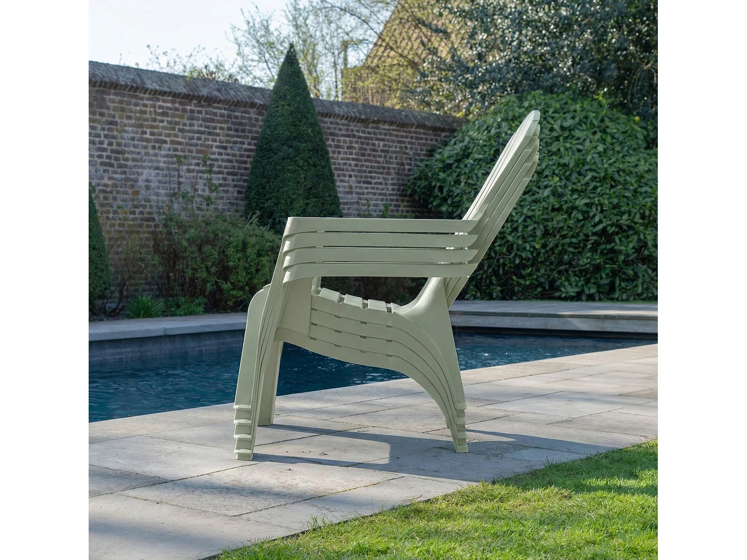 Lot de 2 Fauteuils Adirondack de jardin en résine empilables Vert