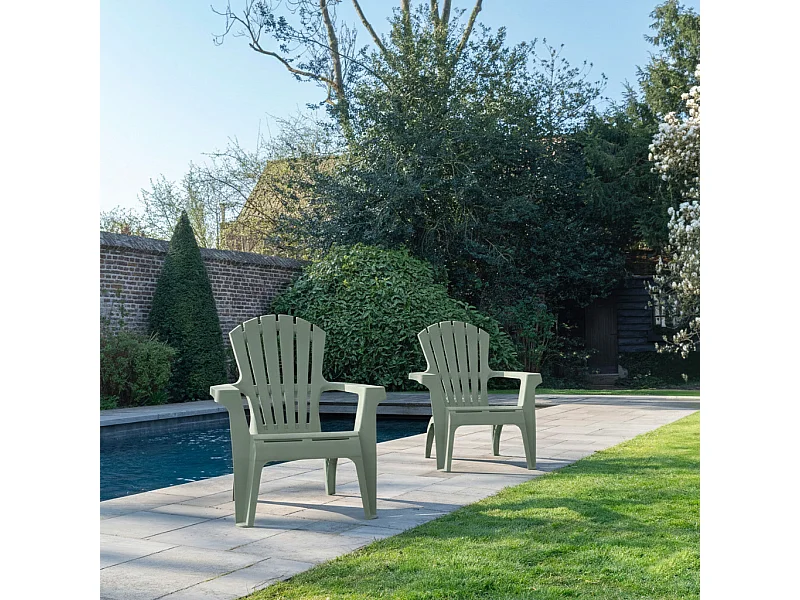 Lot de 2 Fauteuils adirondack Vert