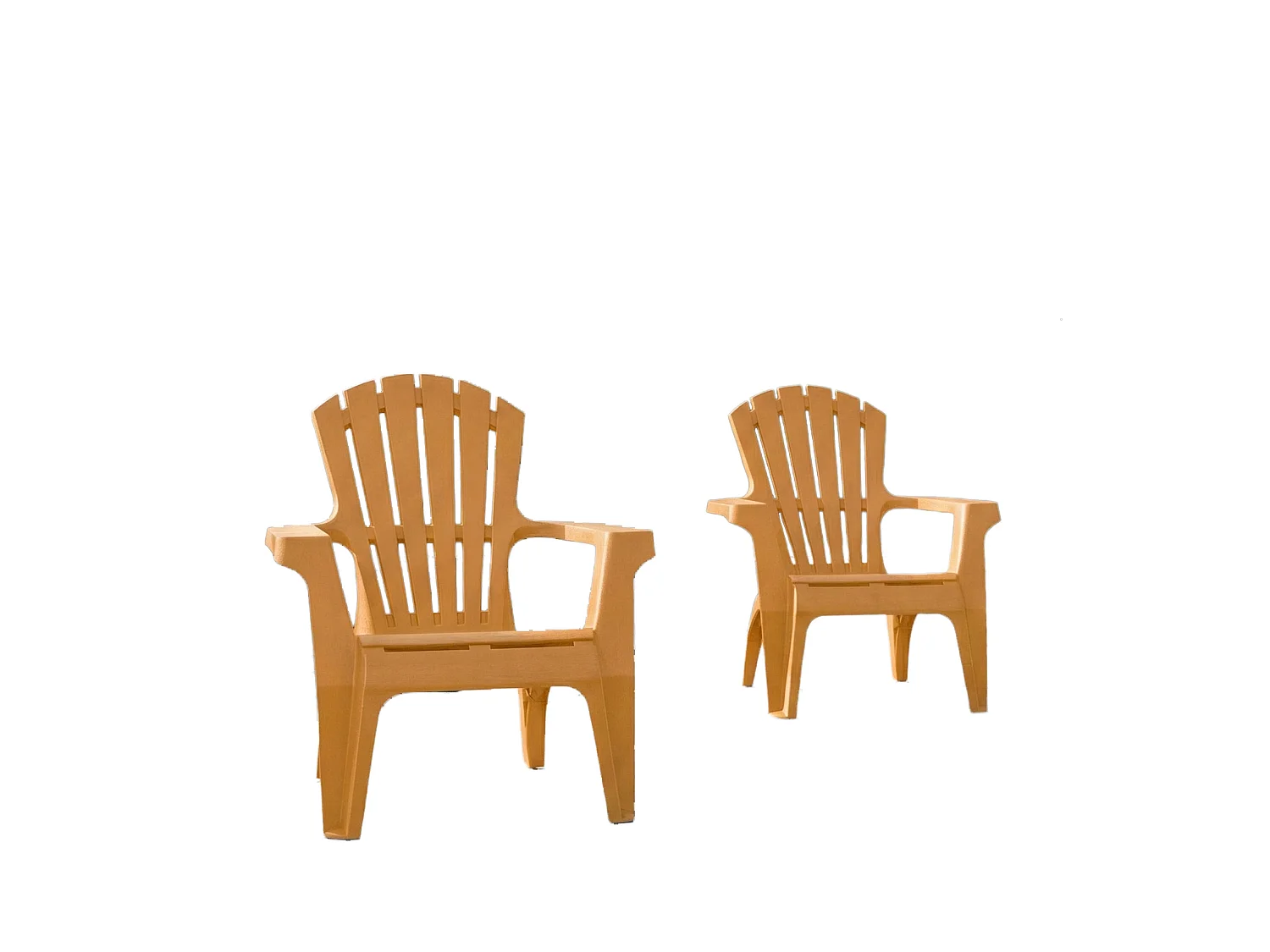 Lot de 2 Fauteuils Adirondack de jardin en résine empilables Ocre