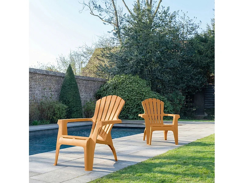 Lot de 2 Fauteuils adirondack Ocre