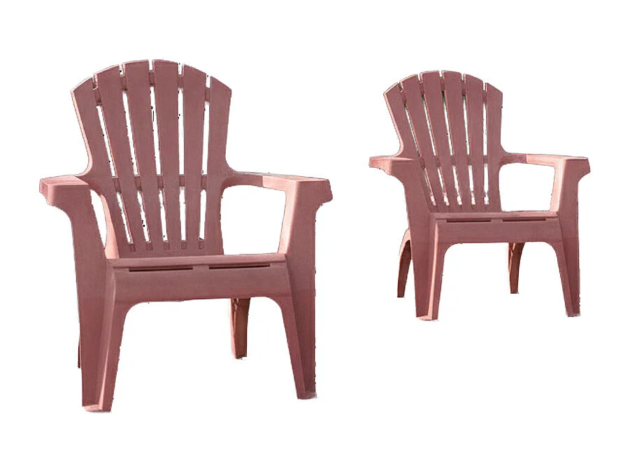 Lot de 2 Fauteuils adirondack Terracotta