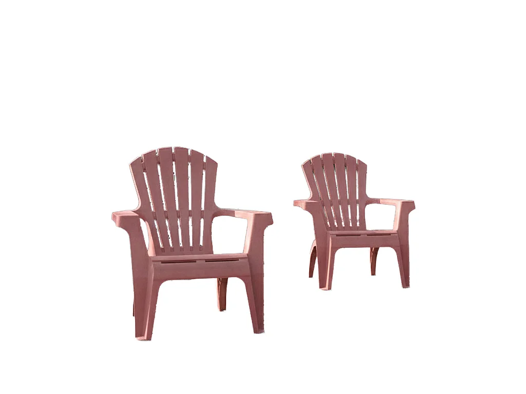 Lot de 2 Fauteuils Adirondack de jardin en résine empilables Terracotta