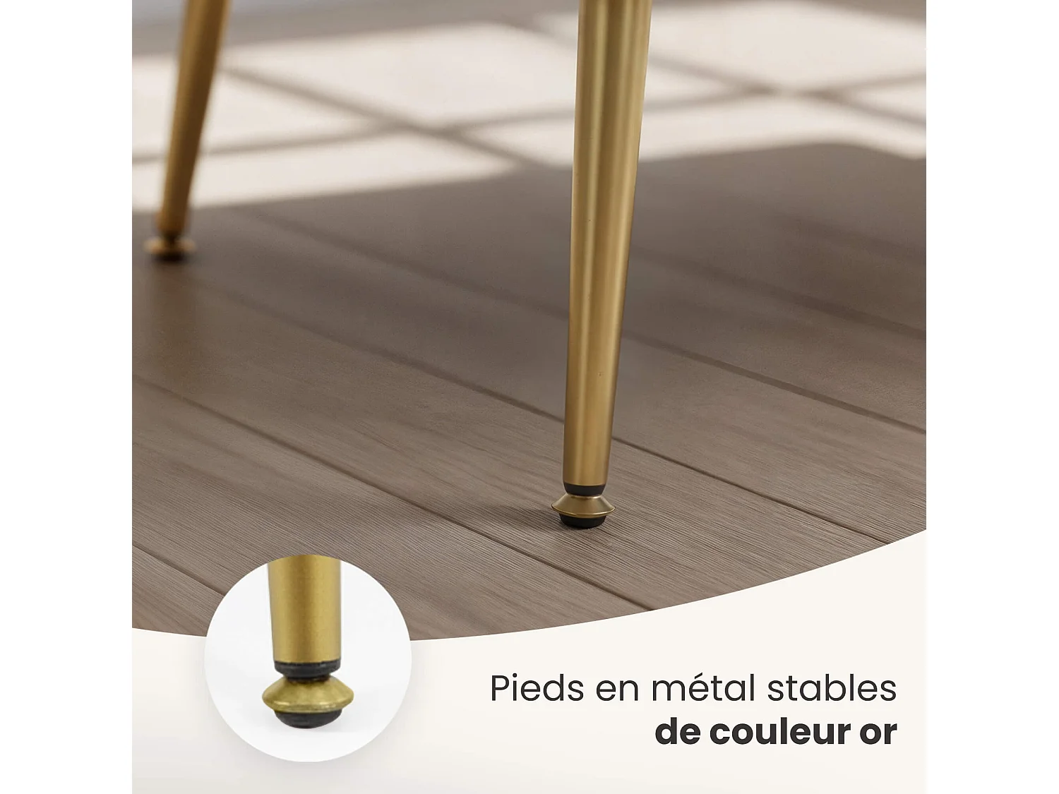 Bout de lit en velours capitonné 80 cm MADRID Beige