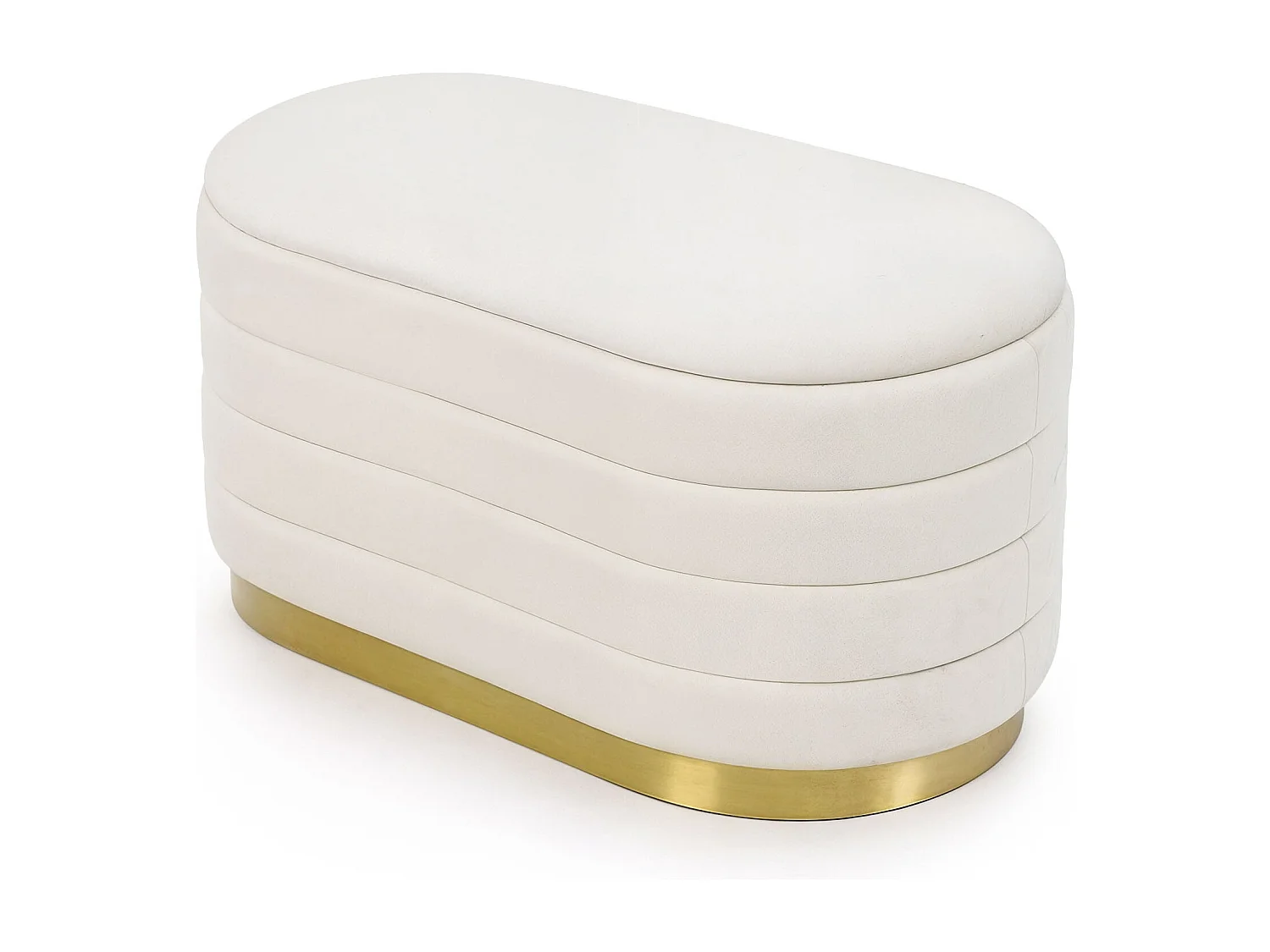 Banc en velours avec rangement 80 cm BELLA Crème