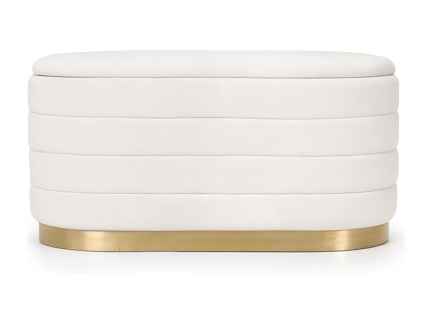 Banc en velours avec rangement 80 cm BELLA Crème