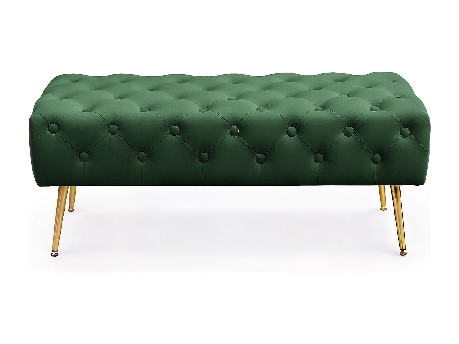 Bout de lit en velours capitonné MONACO 100 cm Vert Bouteille