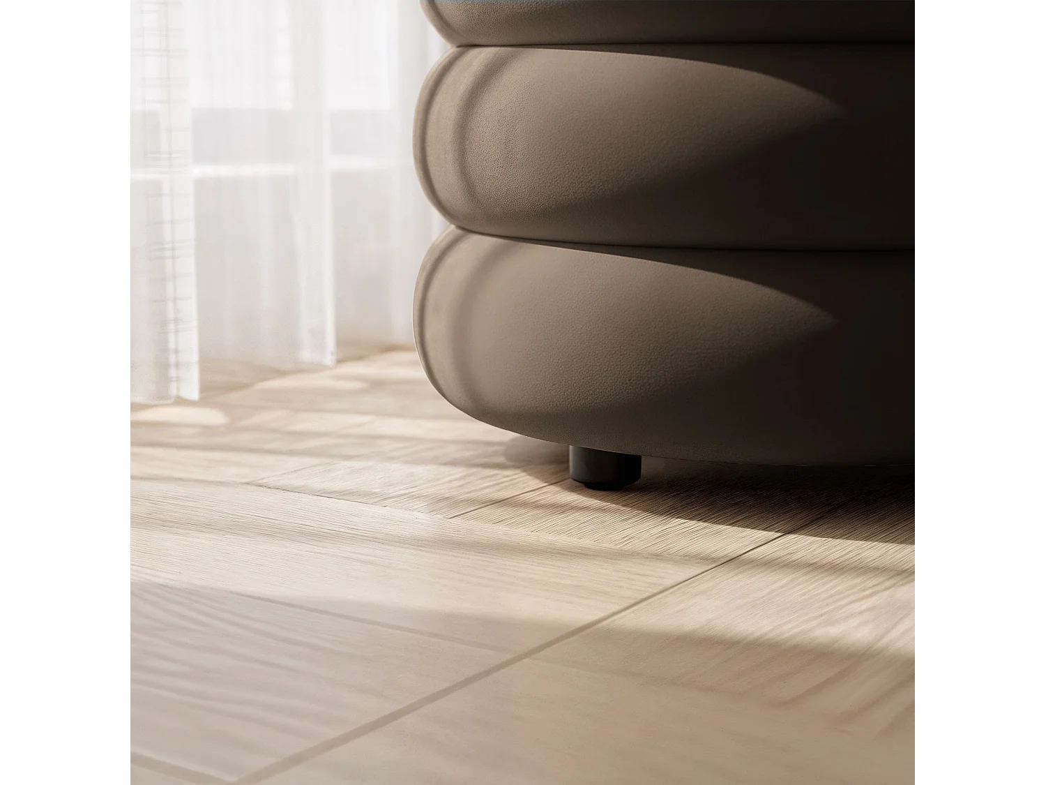 Samt-Sitzbank mit Stauraum 100 cm PUFFO Braun