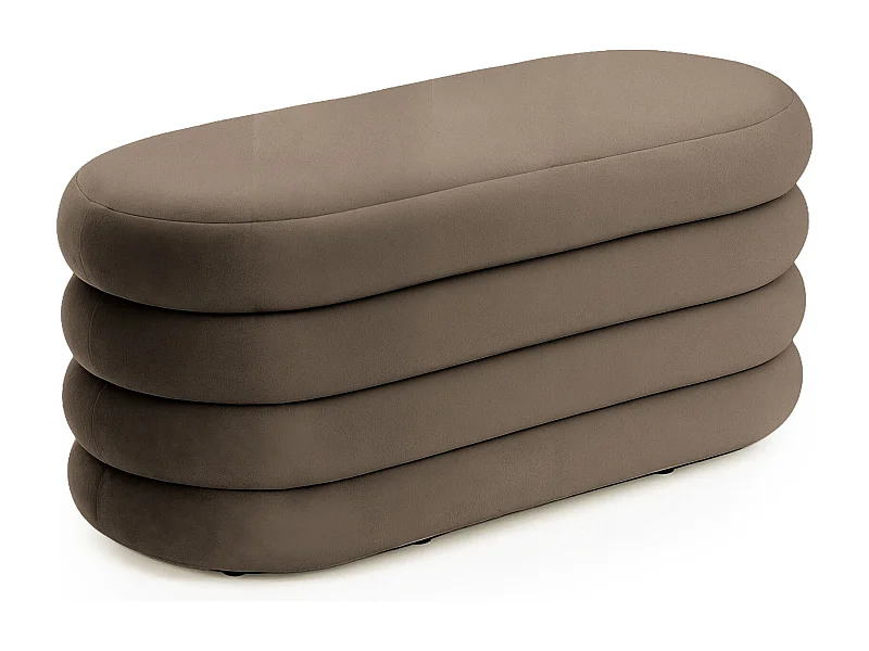 Samt-Sitzbank mit Stauraum 100 cm PUFFO Braun