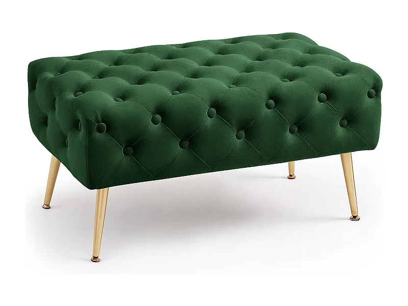Polsterbank aus Samt gesteppt 80 cm MADRID Flaschengrün