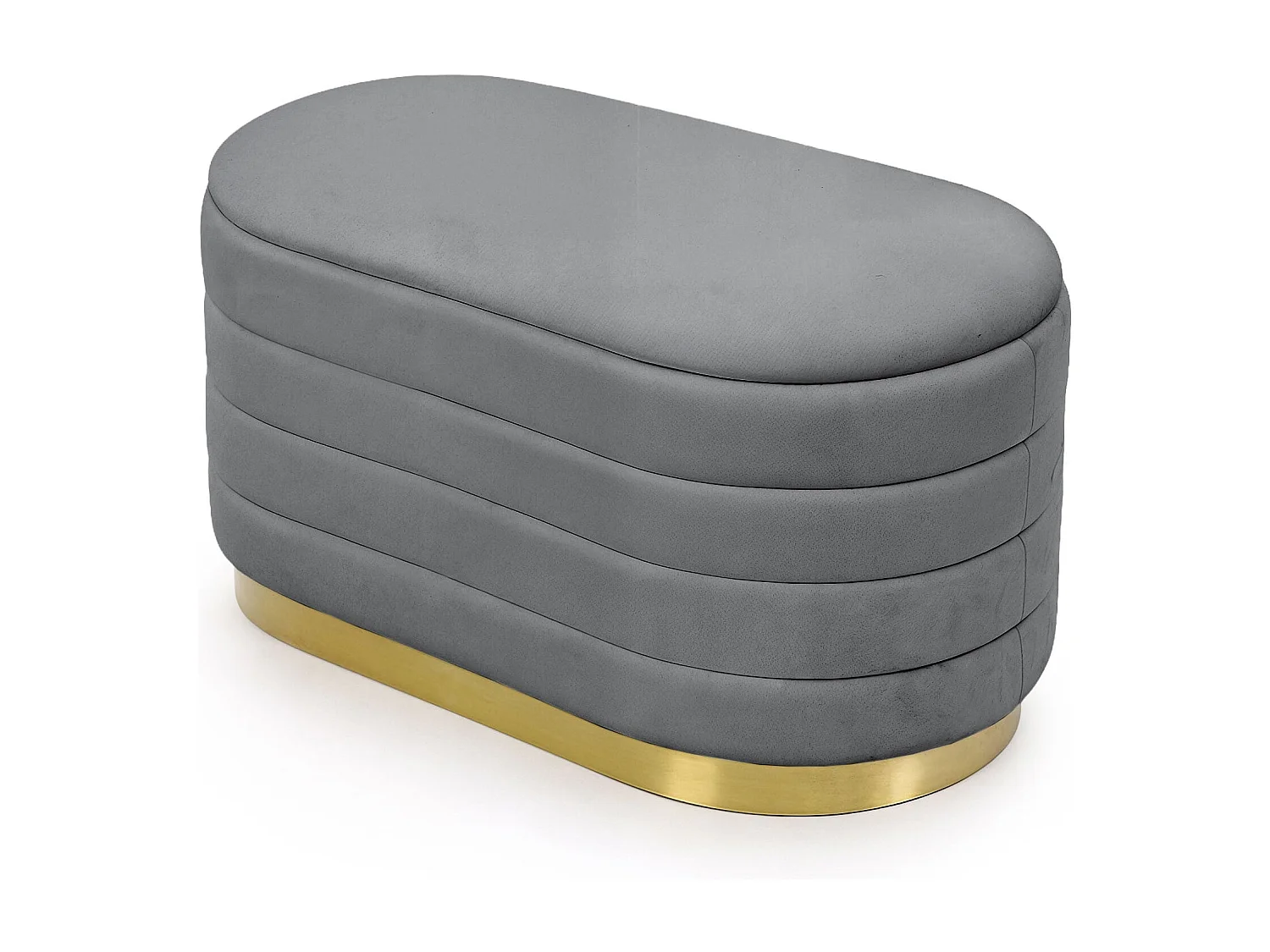 Banc en velours avec rangement 80 cm BELLA Gris Foncé