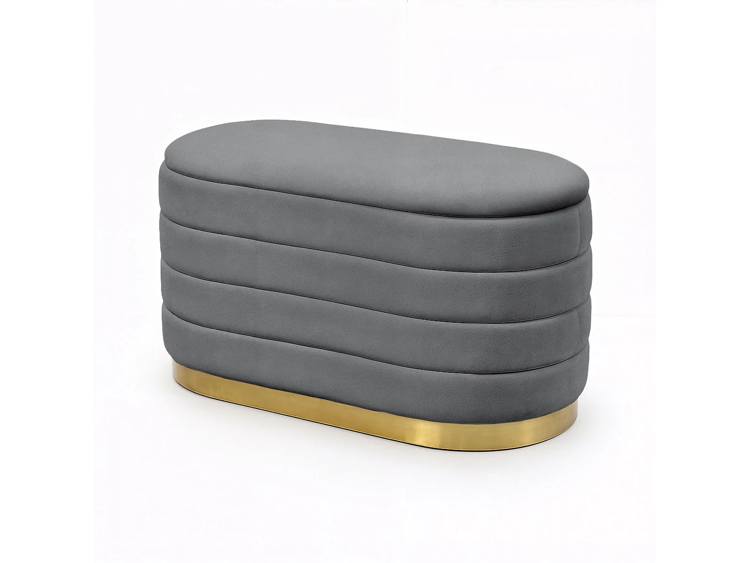 Banc en velours avec rangement 80 cm BELLA Gris Foncé