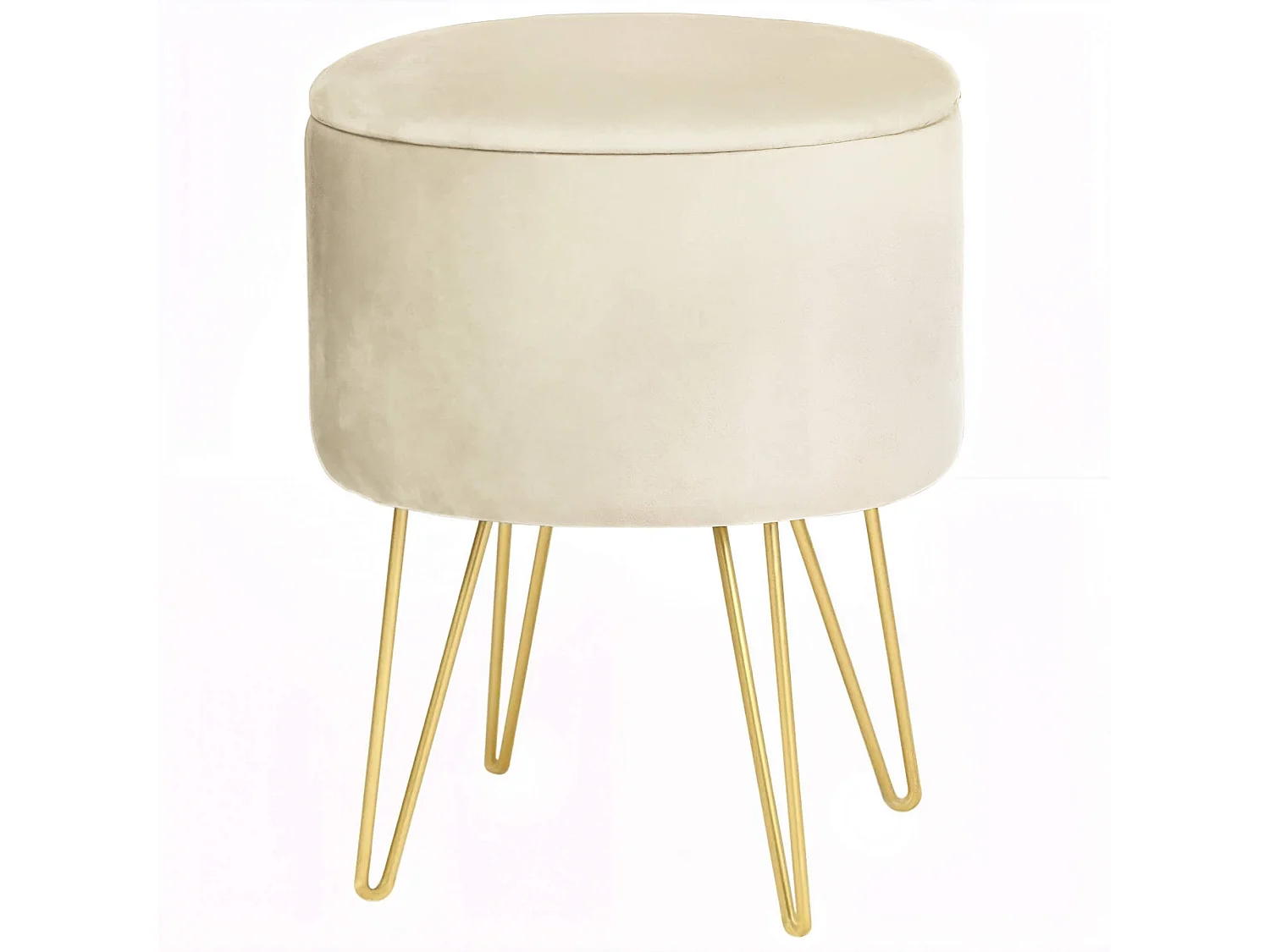 Pouf de Rangement avec Couvercle AKORD LILI velour colour Cachemire hauteur 45 cm