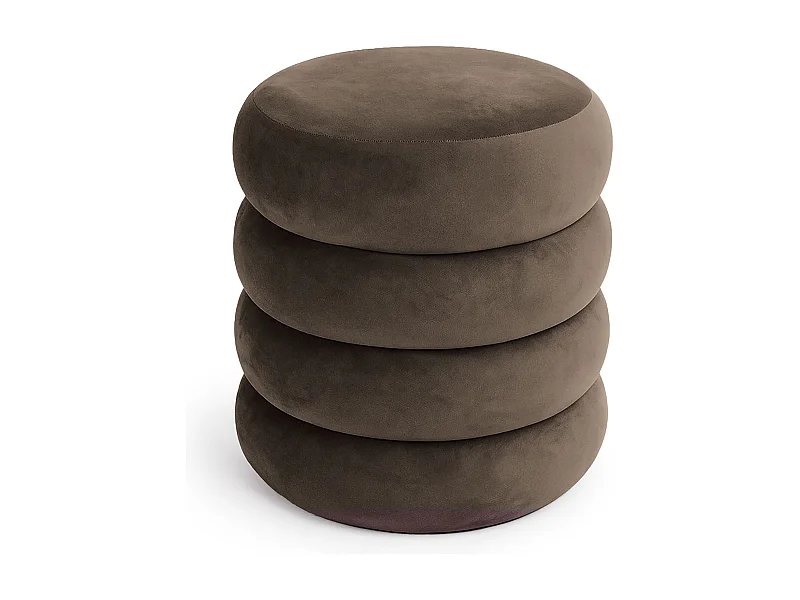 Pouf contenedor cilíndrico en terciopelo 42 cm SNUGGO Bronce