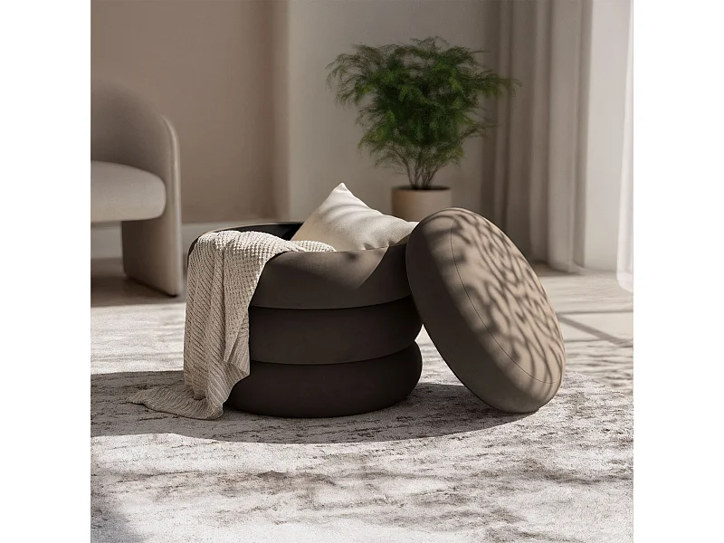 Pouf contenitore cilindrico in velluto 42 cm SNUGGO Bronzo