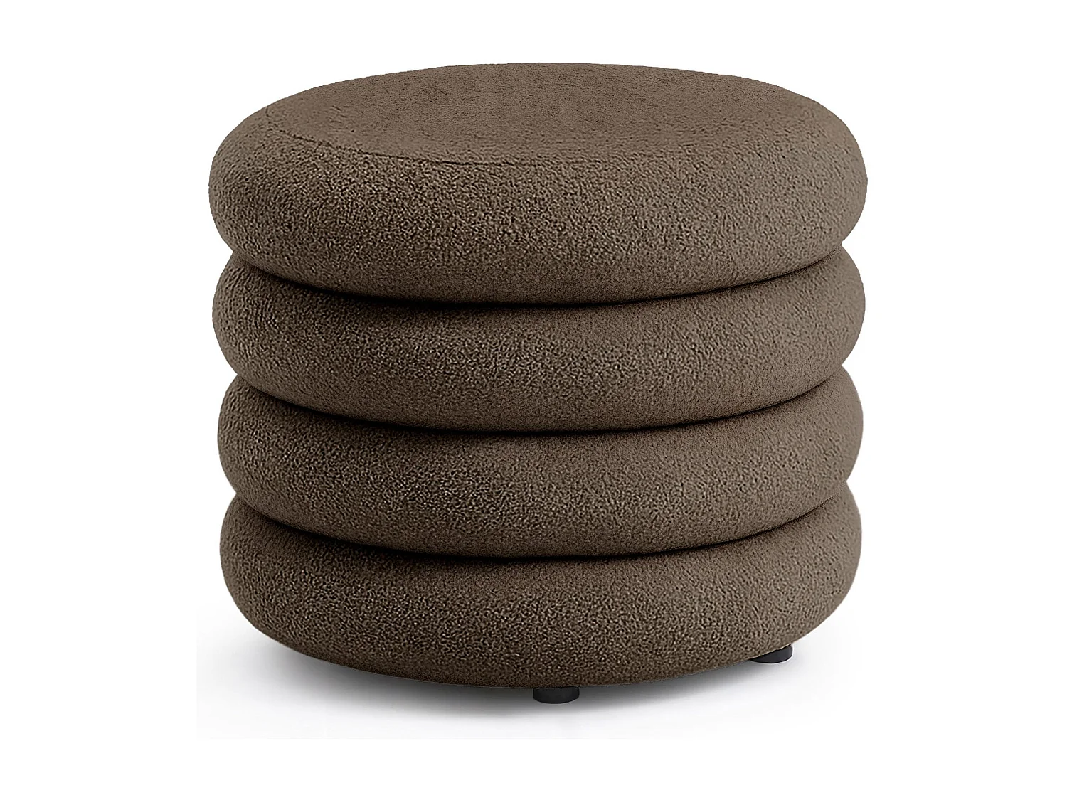Pouf contenedor cilíndrico en tejido teddy 55 cm MOLLIS Bronce