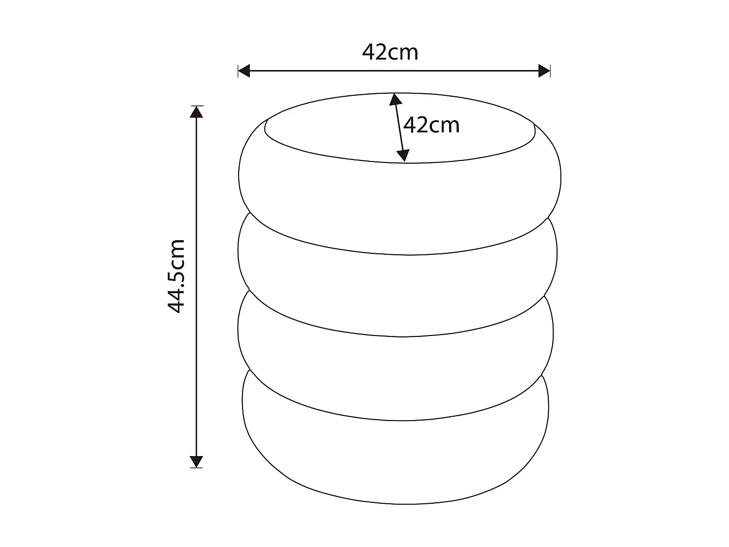 Tabouret en velours avec rangement 42 cm SNUGGO Cuivre