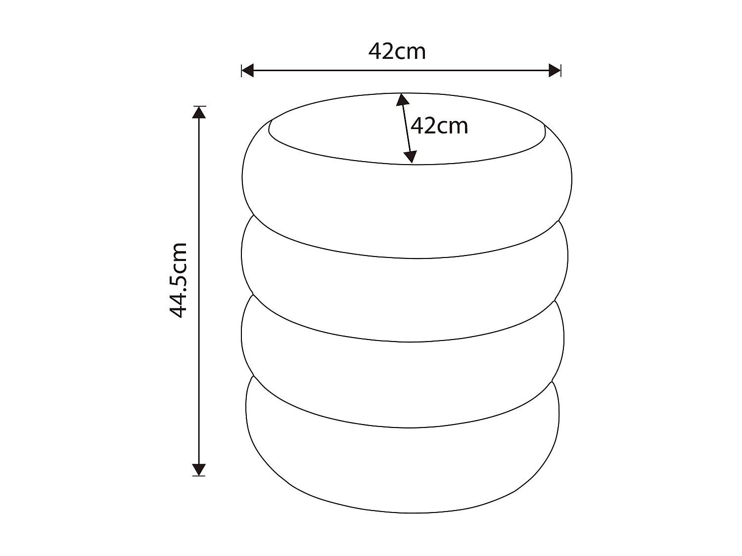 Pouf contenitore cilindrico in velluto 42 cm SNUGGO Ruggine