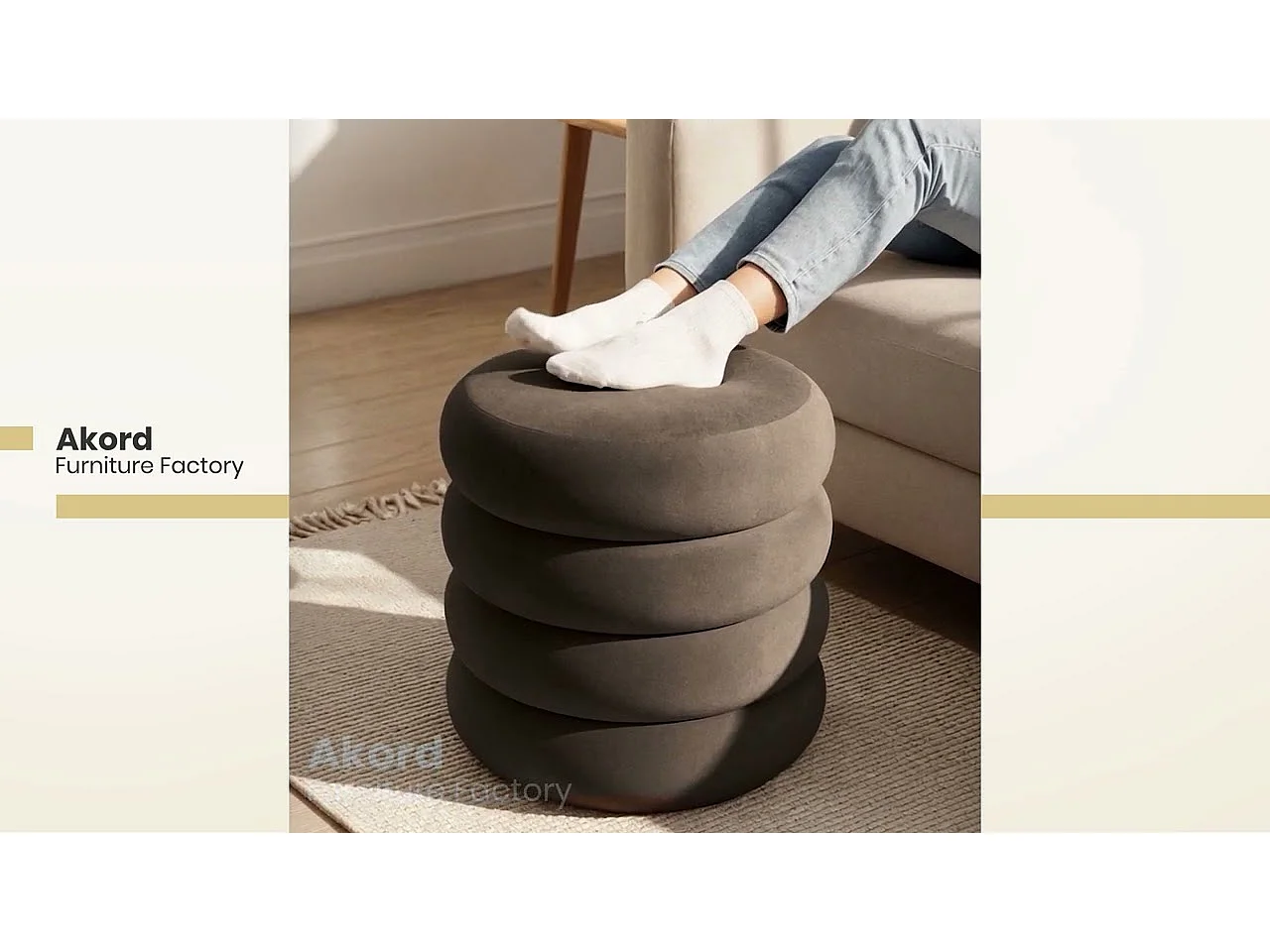 Tabouret en velours avec rangement 42 cm SNUGGO Cuivre