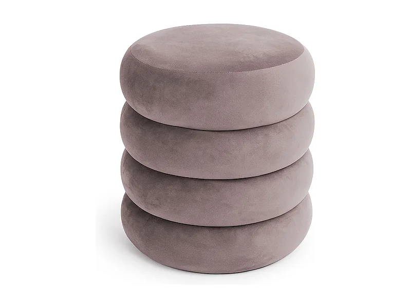 Tabouret en velours avec rangement 42 cm SNUGGO Rose Poudré