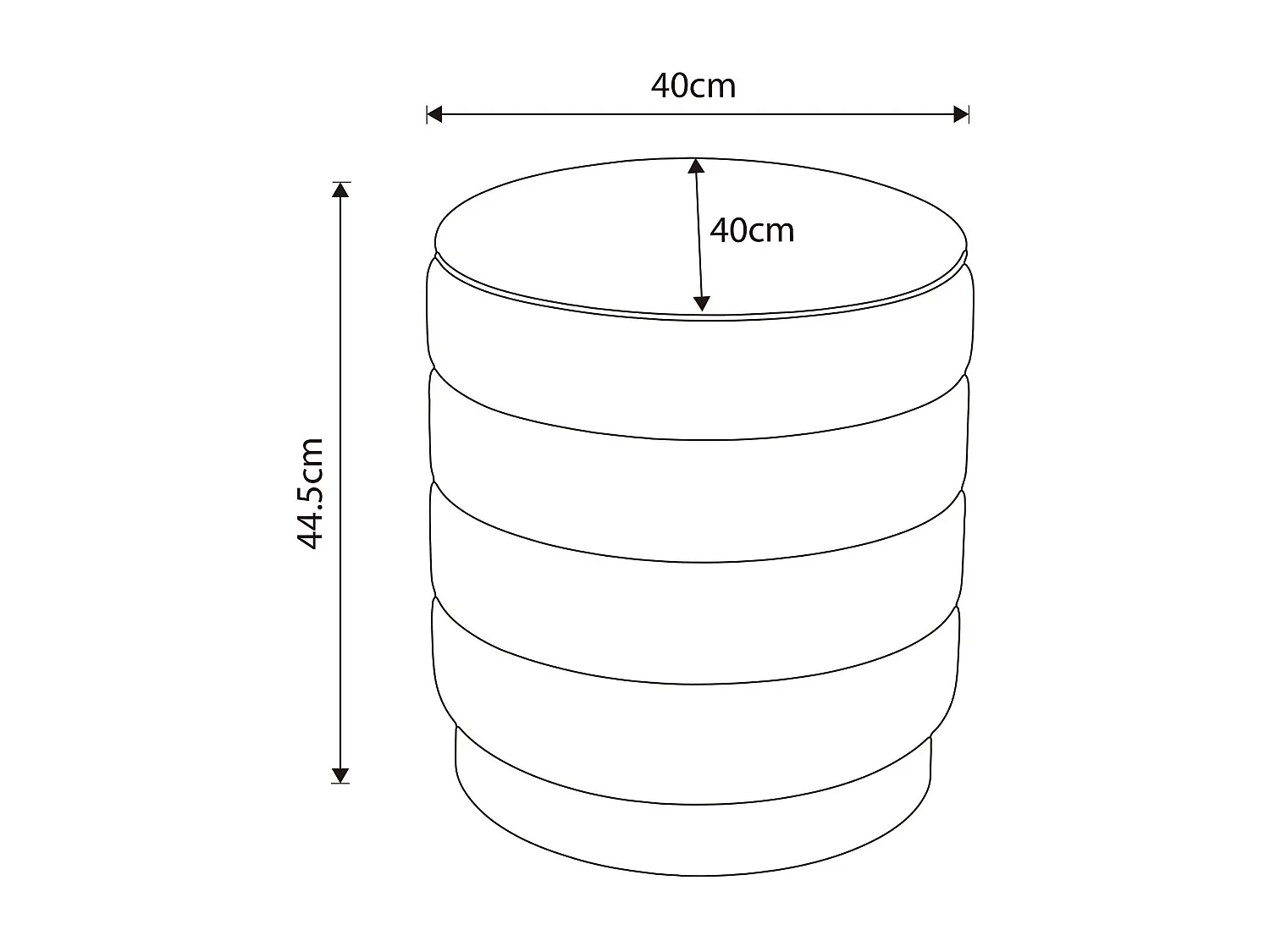 Pouf contenitore cilindrico in velluto 40 cm LUNA Rosa Polvere
