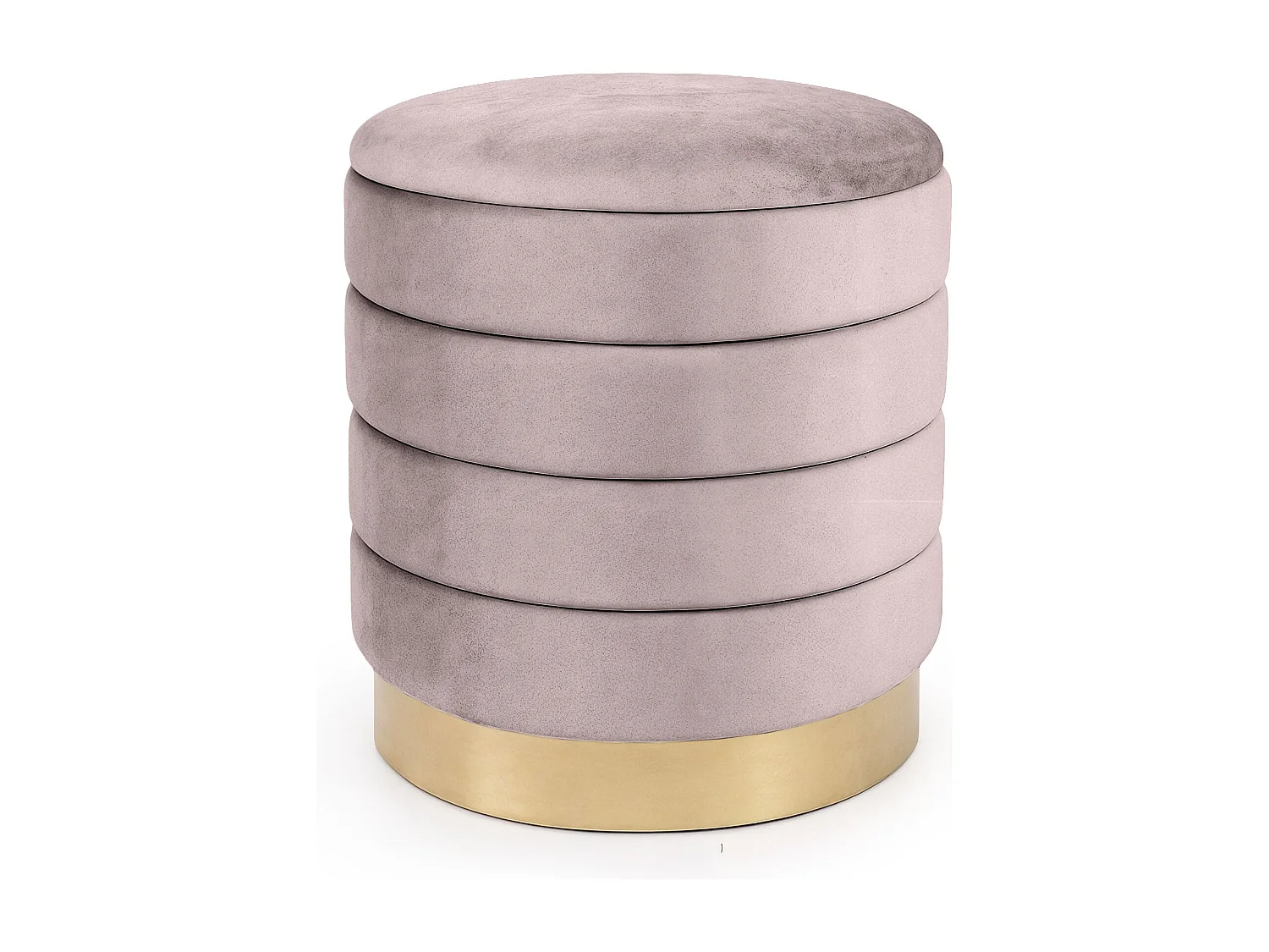 Tabouret rembourré en velours avec rangement 40 cm LUNA Rose Poudré