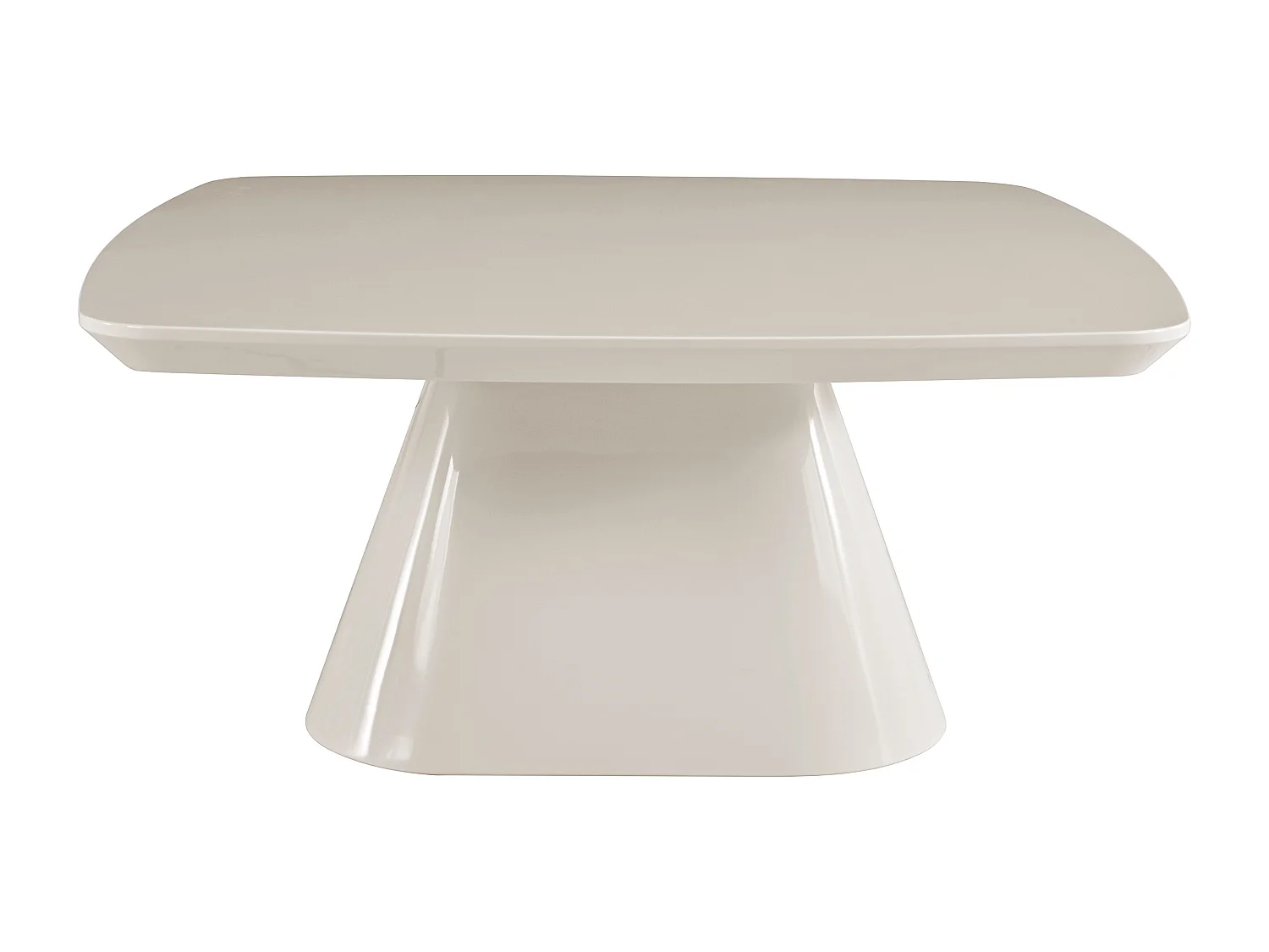 Lot de 2 tables basses en MDF - Crème et taupe laqué - NATAZA