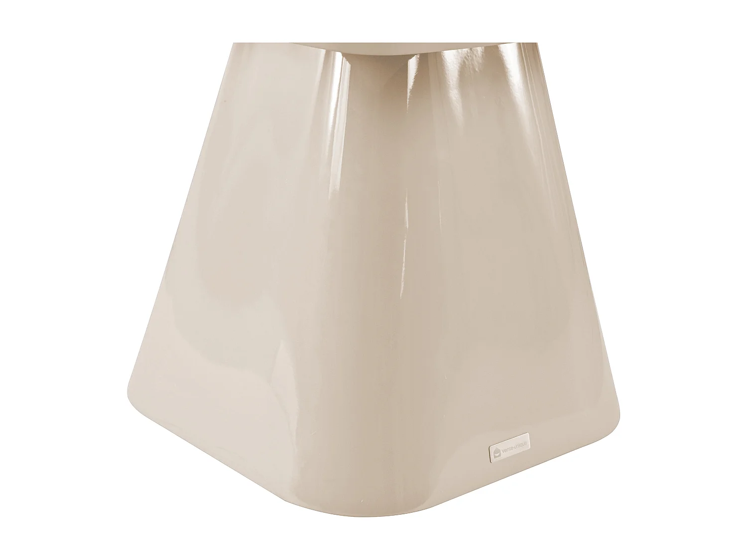 Lot de 2 tables basses en MDF - Crème et taupe laqué - NATAZA