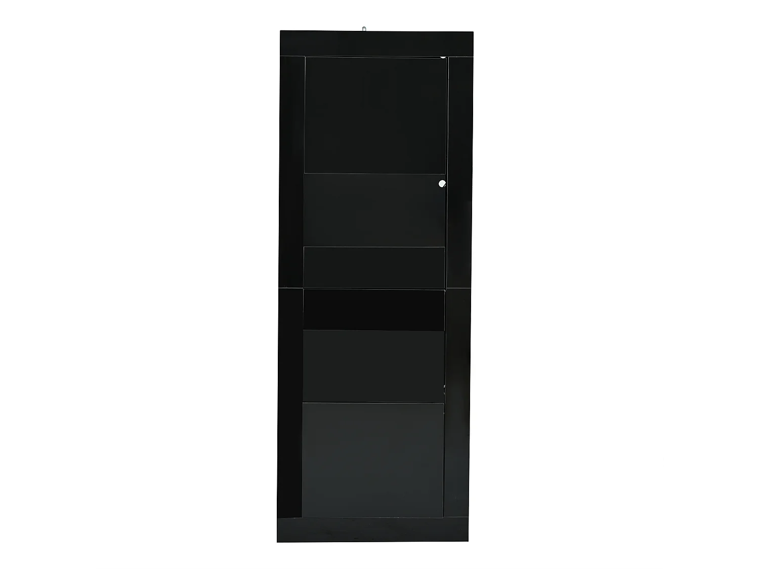 Vitrine laquée brillante 61x42x162 cm - avec éclairage LED - 2 portes - Étagères en verre réglables - Noir