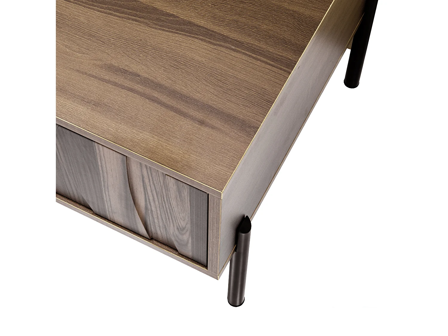 Couchtisch im Vintage-Stil 105x55x41 cm - mit 2 Schubladen - Holzstruktur - MDF - Natur