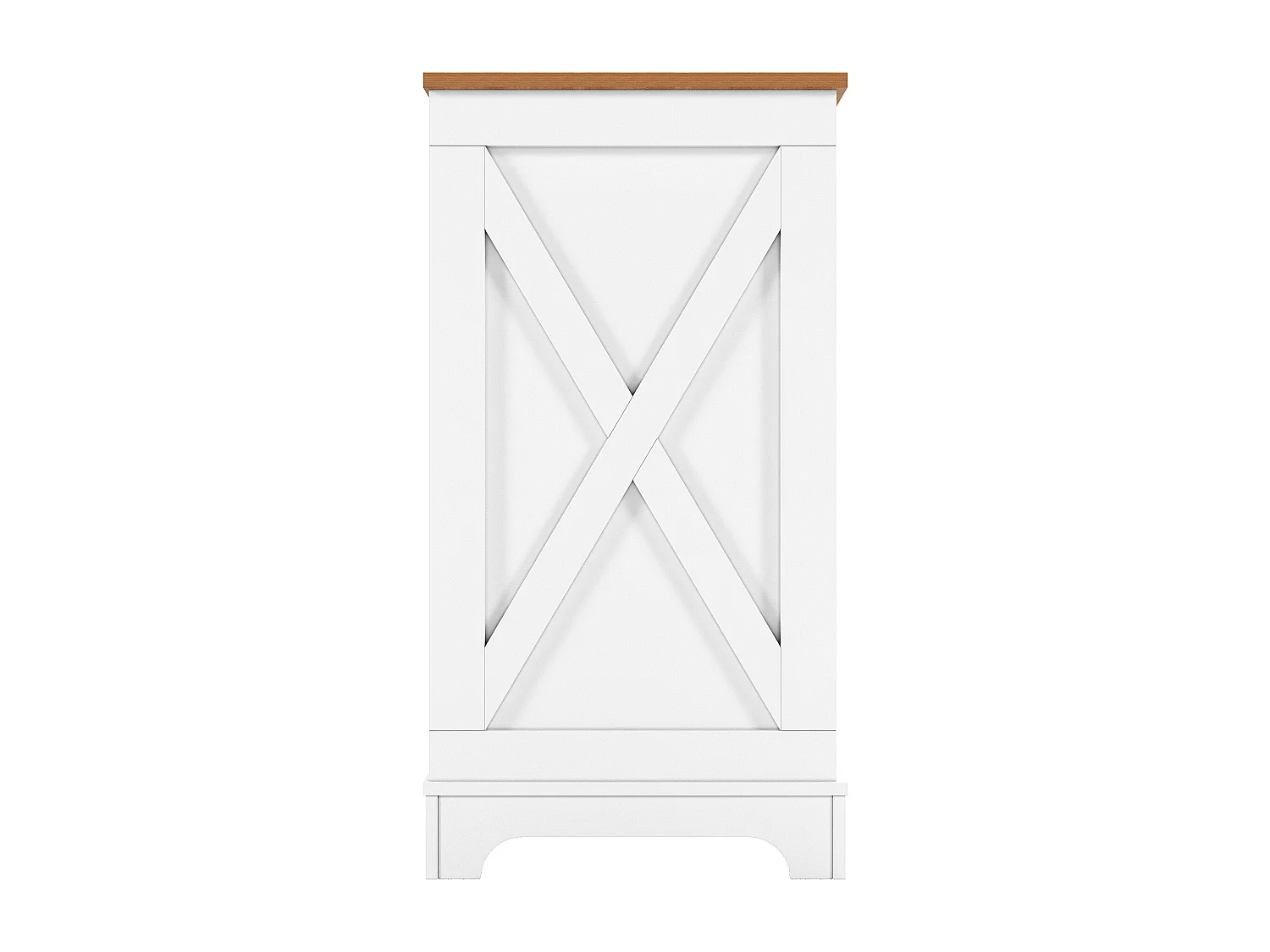 Buffet moderne 120x40x76 cm - 6 tiroirs - Plateau couleur bois - Style campagnard - Blanc + naturel