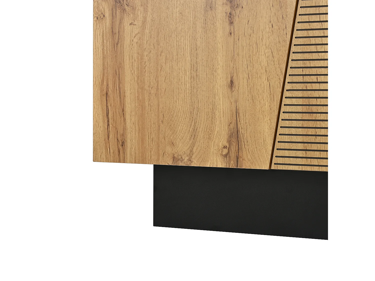 Buffet moderne 160x40x72 cm - avec 4 portes - Étagères réglables - Panneaux de particules - Naturel