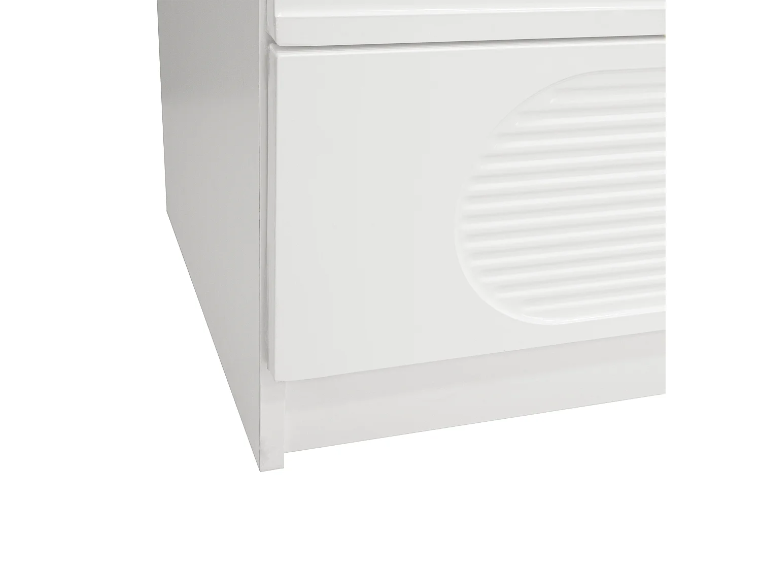 Buffet moderne 60x38.5x85 cm - Meuble de rangement avec 4 tiroirs - Finition brillante - Blanc
