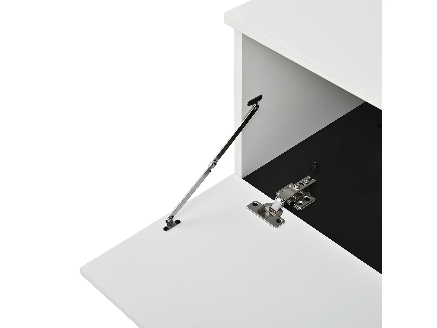 Móvel de TV moderno 180x38x45 cm - 3 portas - com prateleiras abertas - Branco