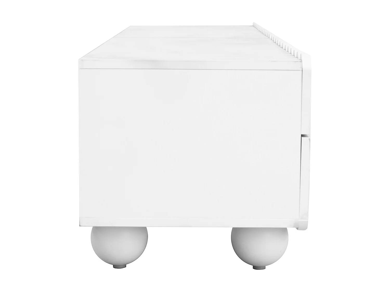 Nowoczesne meble TV 175x38x37 cm - 2 drzwi i 4 szuflady - MDF + płyta wiórowa - Biały