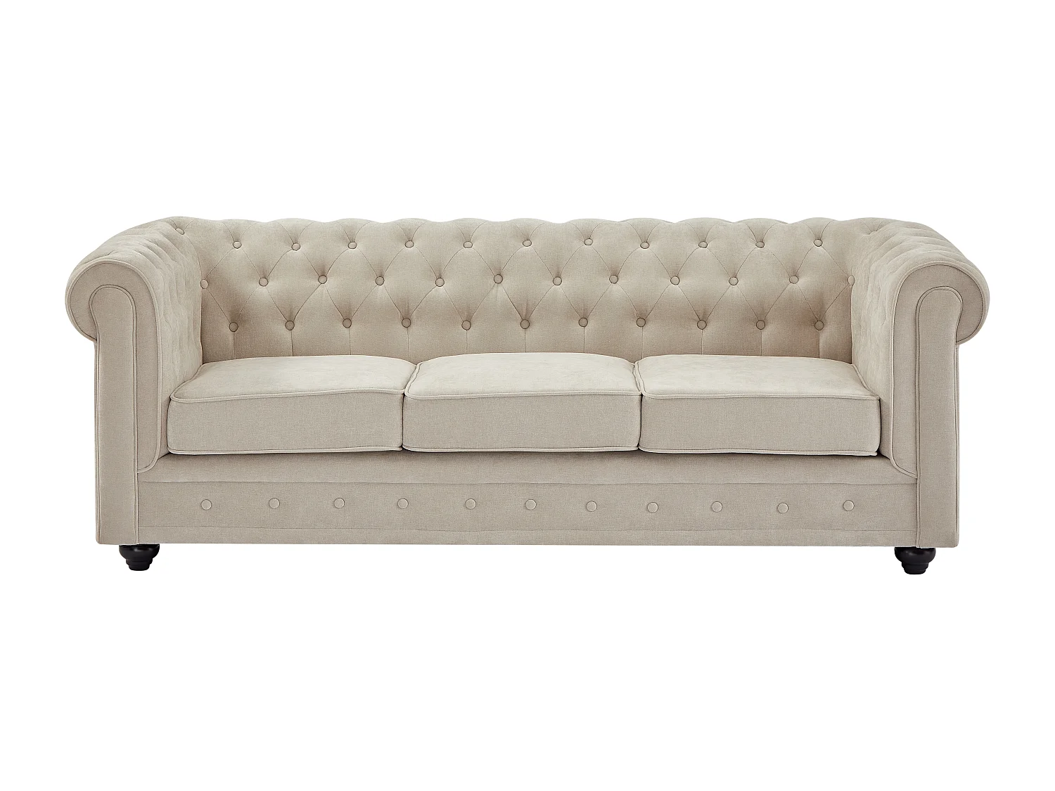 Canapé 3 places en tissu beige CHESTERFIELD